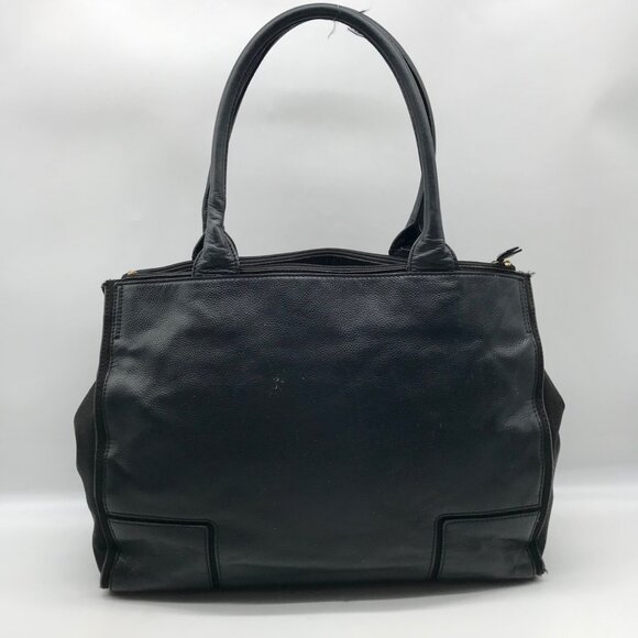 Tory Burch Black Leather Ella Tote Bag - Picture 2 of 10